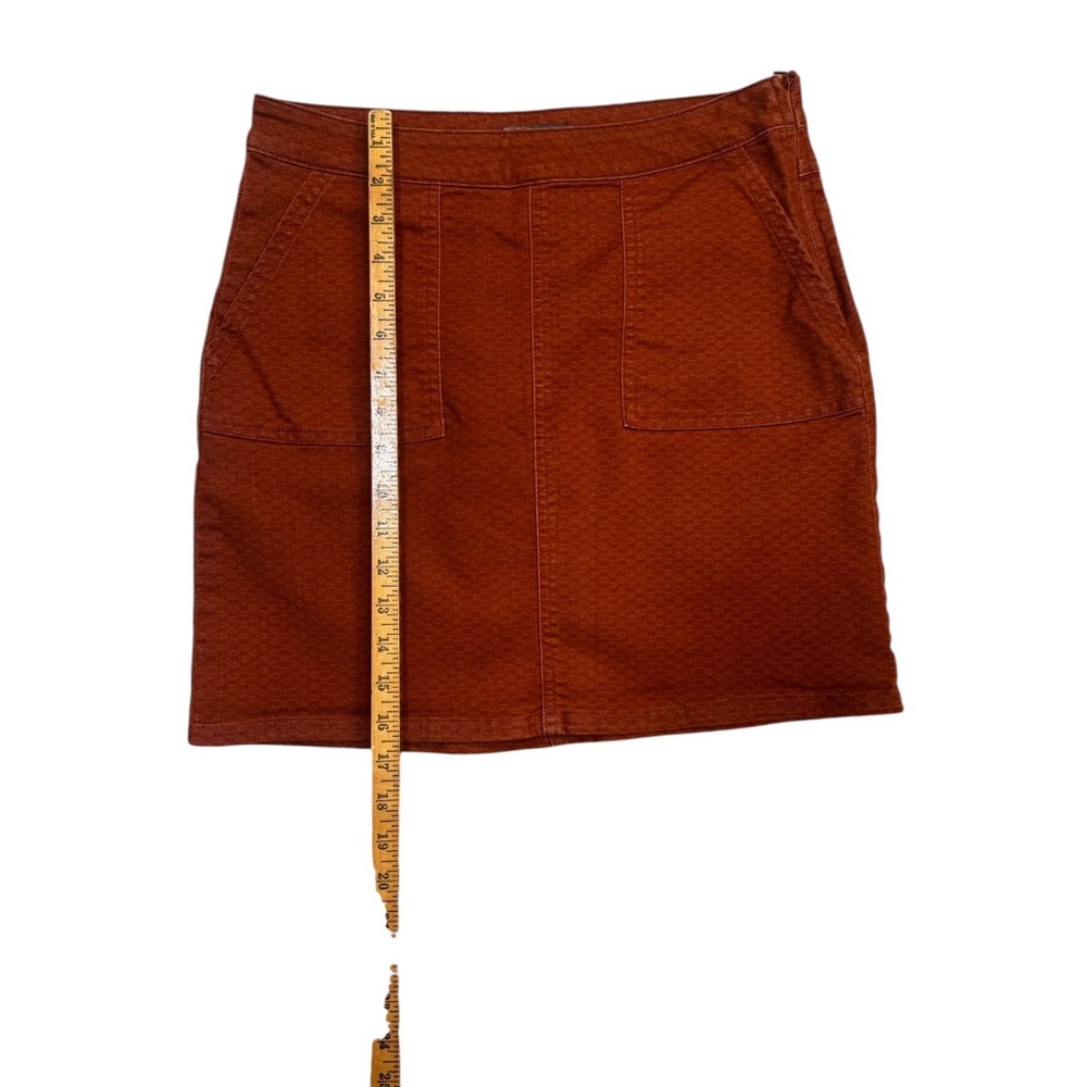 prAna Mini Skirt Size 4 Rust Orange Textured Stretch Casual - Picture 3 of 7